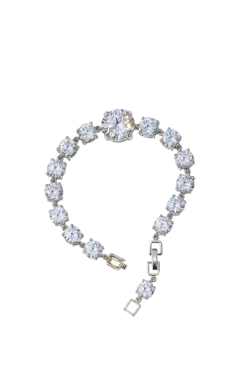 Minimalist Round Cut CZ Tennis Bracelet – Waterproof Stainless Steel