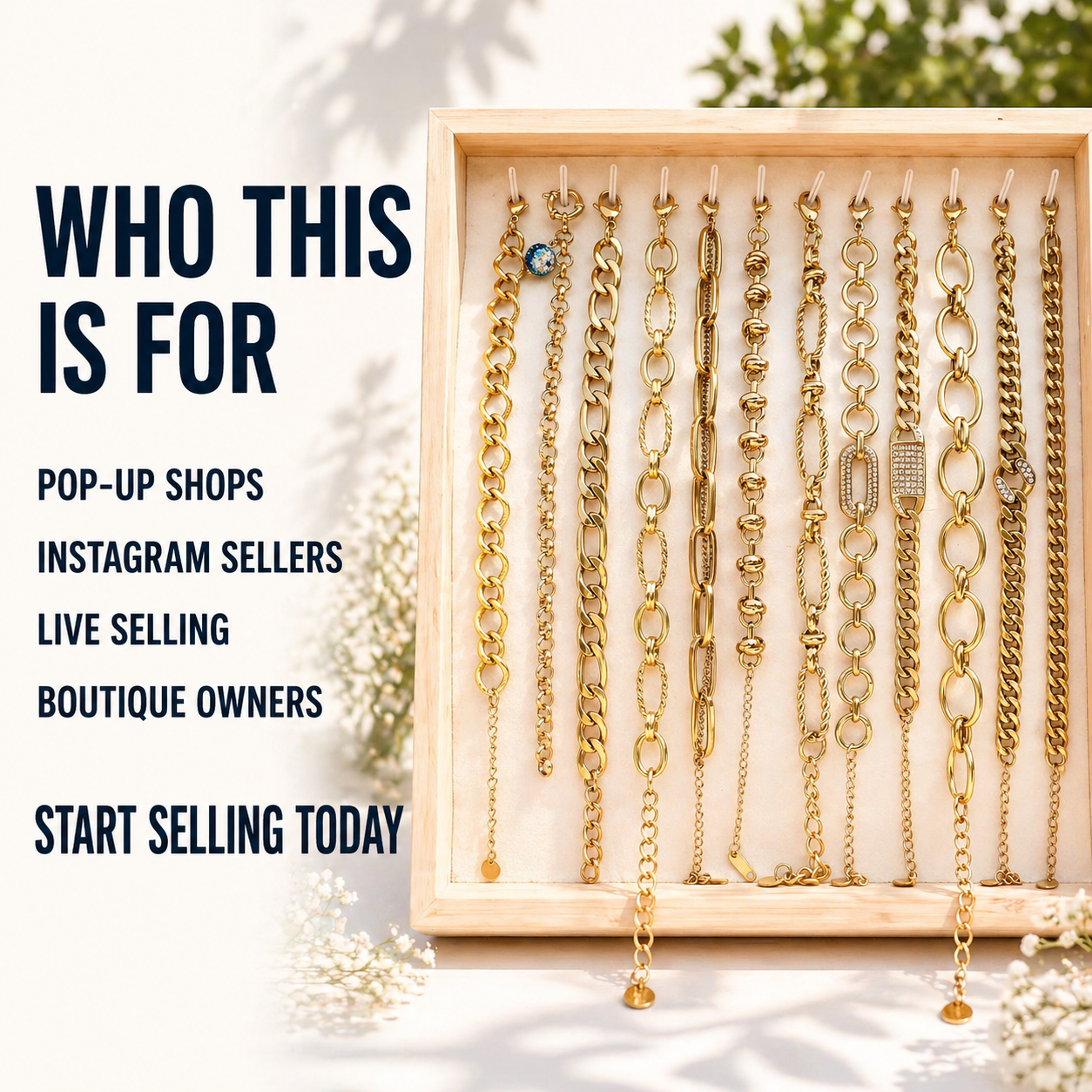 20PCS Gold Chain Bracelet Bundle wholesale jewelry bundle