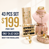 43PCS Gold Charm Jewelry Bundle wholesale jewelry bundle
