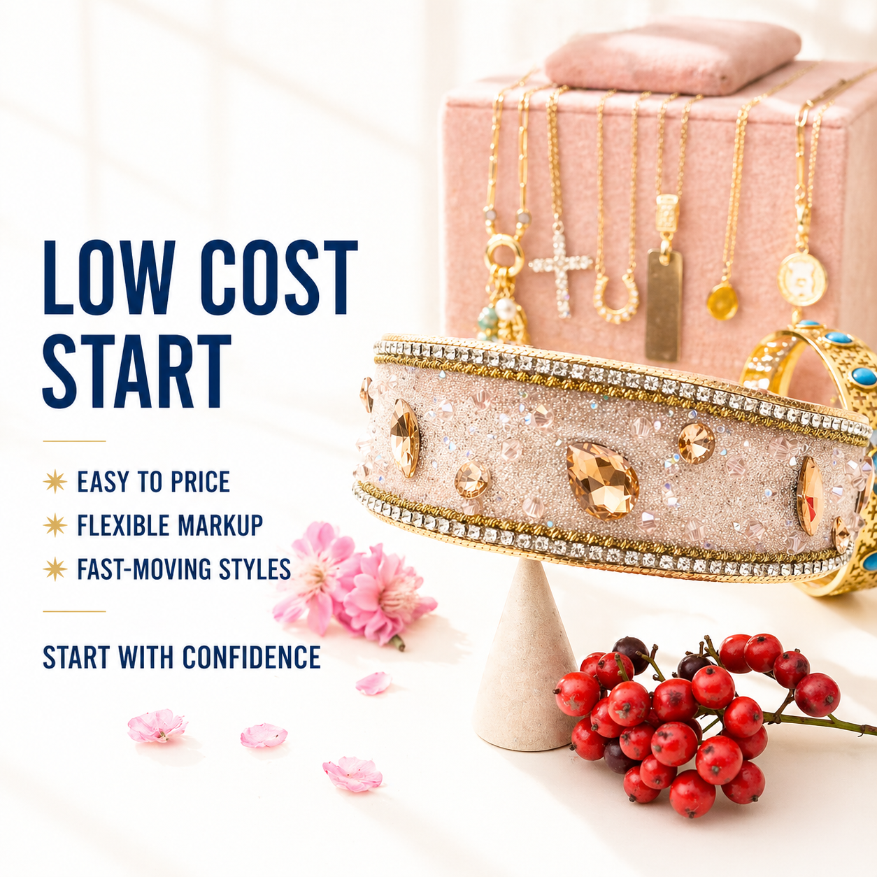 43PCS Gold Charm Jewelry Bundle wholesale jewelry bundle