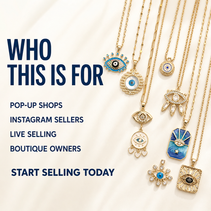 25PCS Evil Eye Necklace Bundle wholesale jewelry bundle