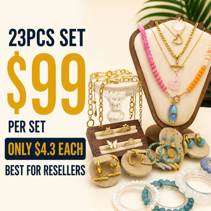 23PCS Colorful Gold Filled Jewelry Set